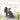 Figure on motorbike leaning into the bend wearing black and red leather jacket. Birthday card.