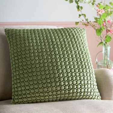 Bobble Cushion in Olive 55 x 55cm: Filled Cushion