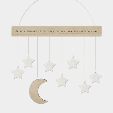 586 Wood twinkle hanger moon & stars