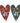 Alice In Wonderland Decoration - Wood Red/Green Heart