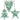 Mistletoe Green Tree/Heart/Star Tin Decoration