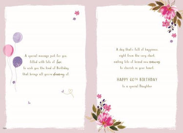 DAUGHTER 60TH BIRTHDAY CARD