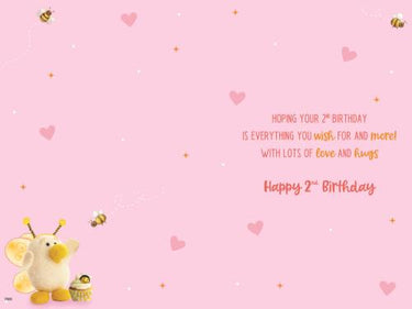 DAUGHTER 2ND BIRTHDAY CARD - BARLEY BEAR