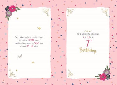 DAUGHTER 7TH BIRTHDAY CARD
