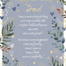 Birthday card for dad with floral design and text on a blue background