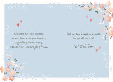 Get Well Card - Floral, Hearts