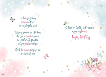 Birthday Card For Special Mum - Garden Scene