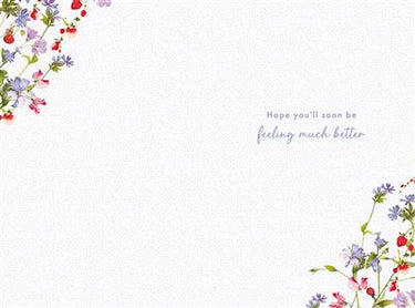 GET WELL - BLUE FLOWERS/STRAWBS