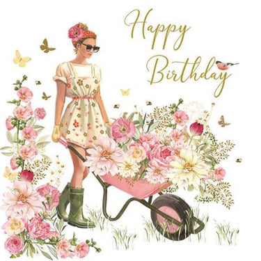 Birthday Card - Glamour Wheelbarrow