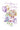 Birthday card for a wonderful mum with balloons, flowers, and a bottle of wine on a white background.