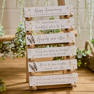 WEDDING WOOD TABLETOP BLOCK 6 ASSTD DESIGNS