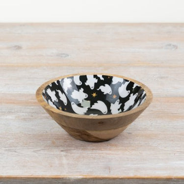 Ghost Enamel & Wood Bowl, 17cm