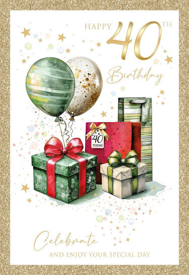 40th Birthday - Gold & Green Presents