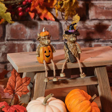 SPOOKTACULAR RESIN HIGHLAND COW SHELF SITTER