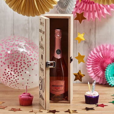 18TH BIRTHDAY BOTTLE HOLDER BOX NATURAL WOOD