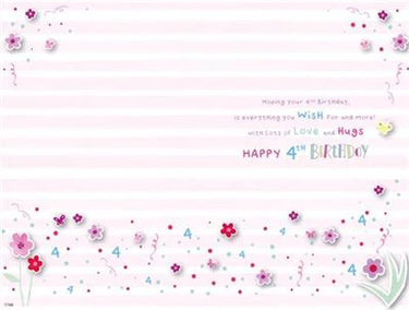 DAUGHTER 4TH BIRTHDAY CARD