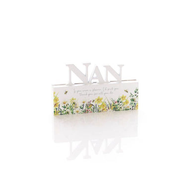 FLORAL WOOD NAN CUT OUT WORD BLOCK WITH VERSE