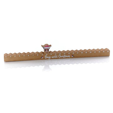CHRISTMAS HIGHLAND COW DAYS UNTIL CHRISTMAS COUNTDOWN WOOD BLOCK