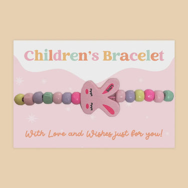 Pink Bunny - Children's Beaded Bracelet