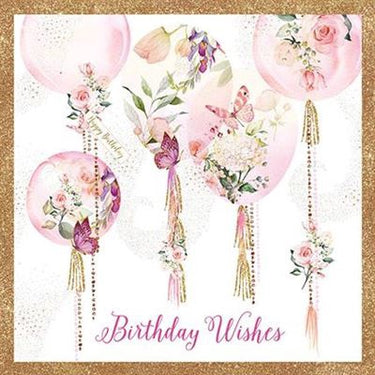 Floral Balloons - Open Birthday