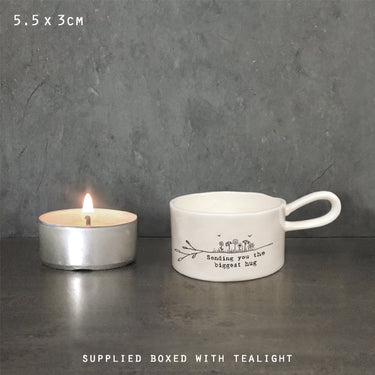 Handled tea light holder-Biggest hug