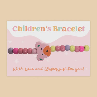 Pink Bear - Children's Beaded Bracelet