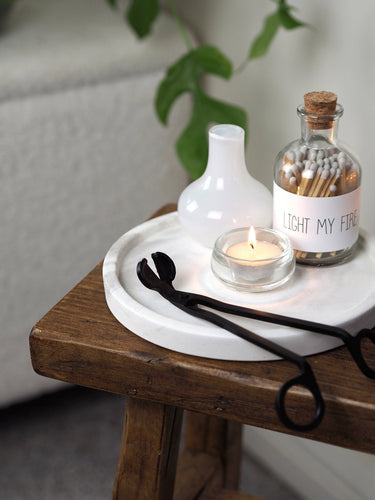 Concrete Circle Tray (Medium) | Decorative Styling Tray: Solid Grey...