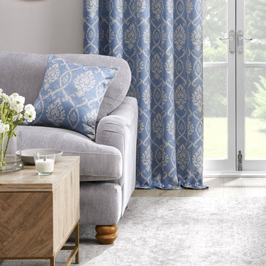 Vivianna Cushion by Dreams & Drapes in Blue 43 x 43cm: Filled Cushion