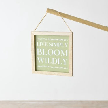 Wooden Live Simply Sign with Frame, 12cm