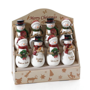 CHRISTMAS RESIN SNOWMAN ORNAMENT WITH WORDING