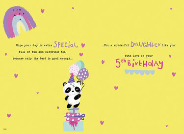 DAUGHTER 5TH BIRTHDAY CARD