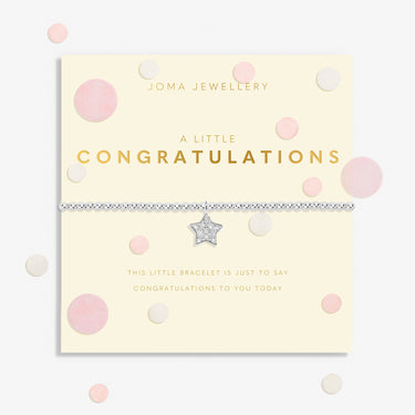 CONFETTI A LITTLE | CONGRATULATIONS | Silver Plated | Bracelet | 17.5cm stretch