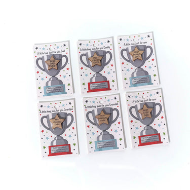 DAD WOOD POCKET TROPHY CARDED HUG