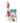 LIGHTHOUSE ORNAMENT ON BASE WITH HOUSE RED & WHITE WOOD
