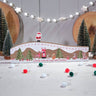 Christmas countdown calendar with festive design on a snowy background