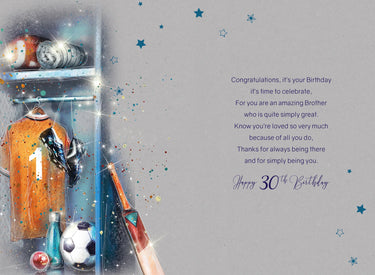BROTHER 30TH BIRTHDAY CARD - SPOTS