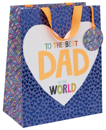 BAG LRG PS BEST DAD HEARTS
