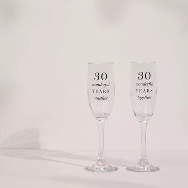 Amore Champagne Flutes Set of 2 - 30th Anniversary
