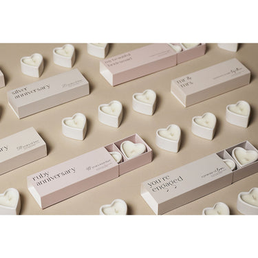 Amore Set Of 3 Heart Candles - Mr & Mrs