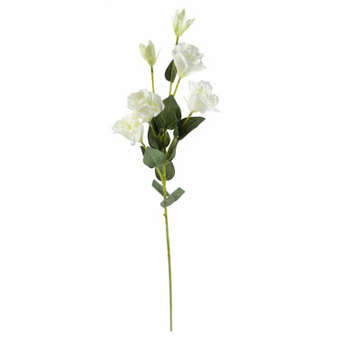 Single Artificial Flowers White Wild Rose Stem - 6 Flowers 80cm