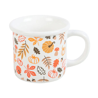 Autumn Pumpkin Leaves Ceramic Mug