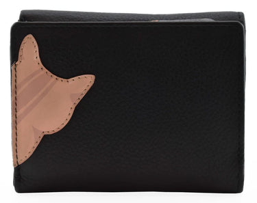 Cleo The Cat Small Tri Fold Purse Black