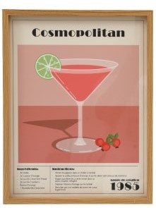 Cosmo Cocktail Wall Art, 40cm
