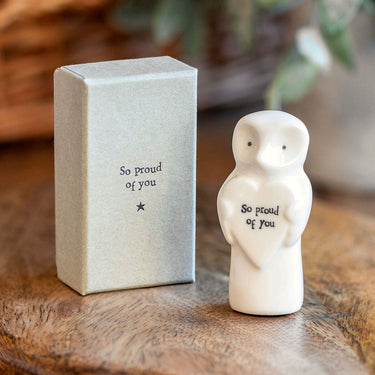 Porcelain heart animal - Owl