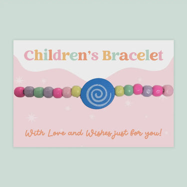 Blue Swirl - Children's Beaded Bracelet