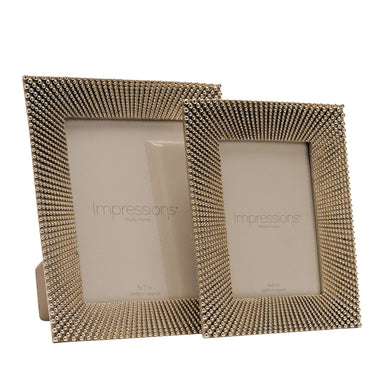 Impressions Sunburst Beaded Champagne Resin Photo Frame 4" x 6"