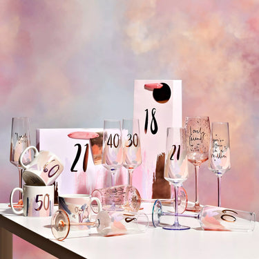 Luxe Brushstroke Birthday Flute 50