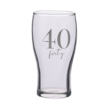 Milestones Beer Glass 40th Birthday