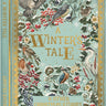 Book cover of 'A Winter's Tale' with decorative elements and birds on a blue background