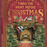 Decorative book cover of 'Twas the Night Before Christmas' with festive design.
